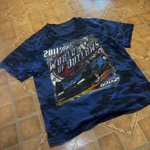 Vintage 2011 World of Outlaws Late Model Tour Shirt - Blue Camo - Large